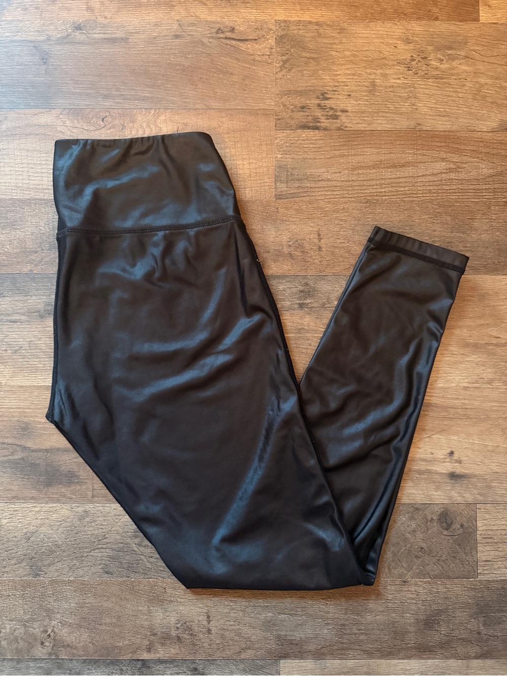 High-Waist Black Faux Leather Leggings